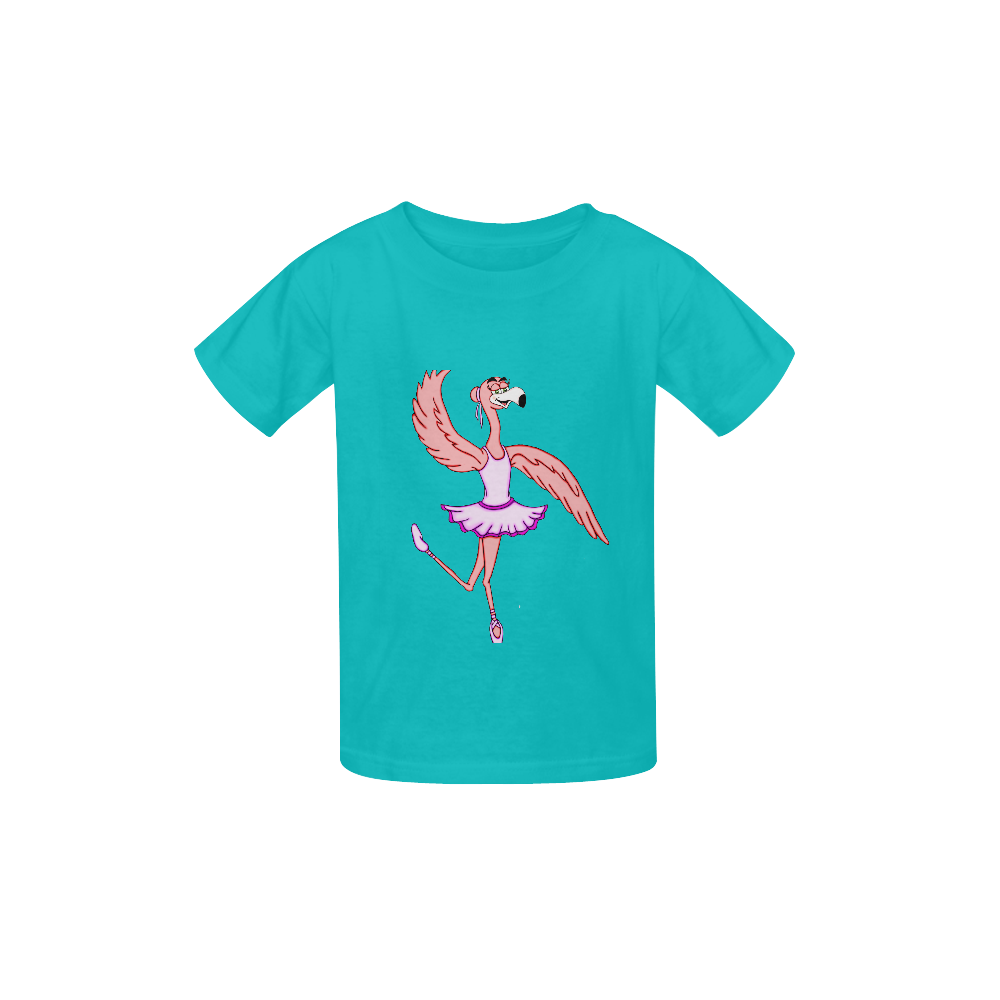 Flamingo Ballet Sea Green Kid's  Classic T-shirt (Model T22)