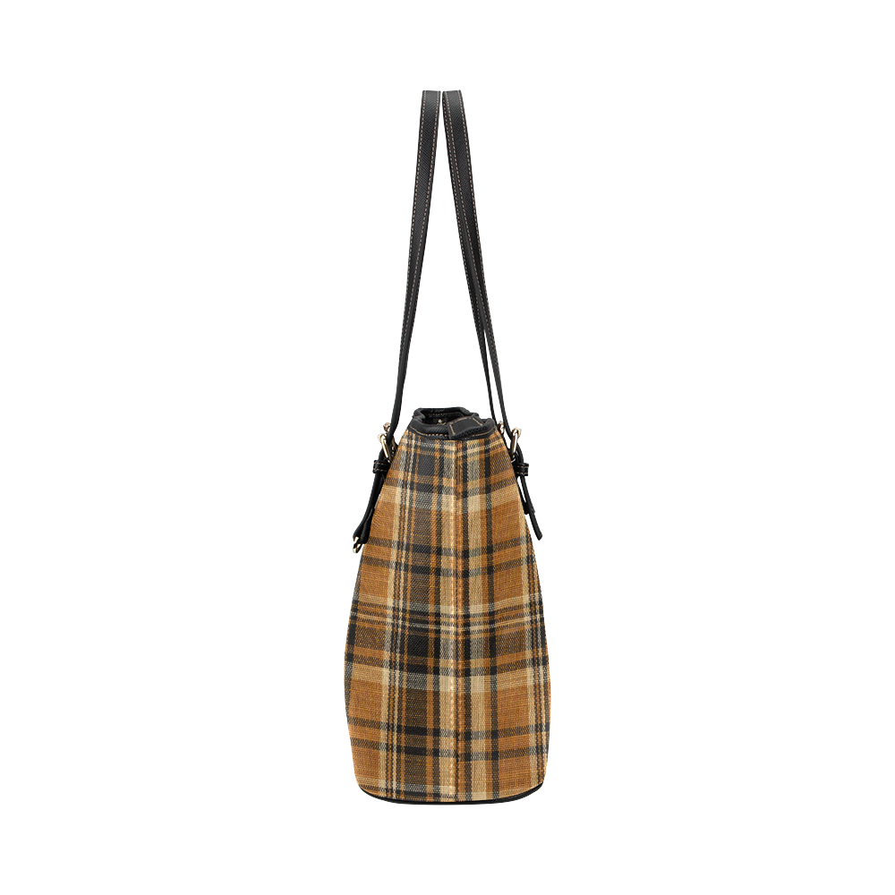 TARTAN DESIGN Leather Tote Bag/Large (Model 1651)