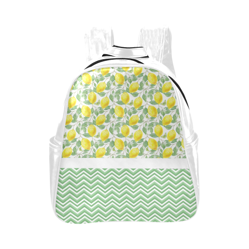 Lemons With Chevron Multi-Pockets Backpack (Model 1636)