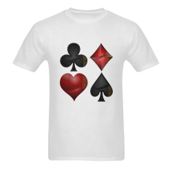 Las Vegas Black and Red Casino Poker Card Shapes Men's T-shirt in USA Size (Front Printing Only) (Model T02)