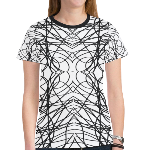 fantasia nera New All Over Print T-shirt for Women (Model T45)