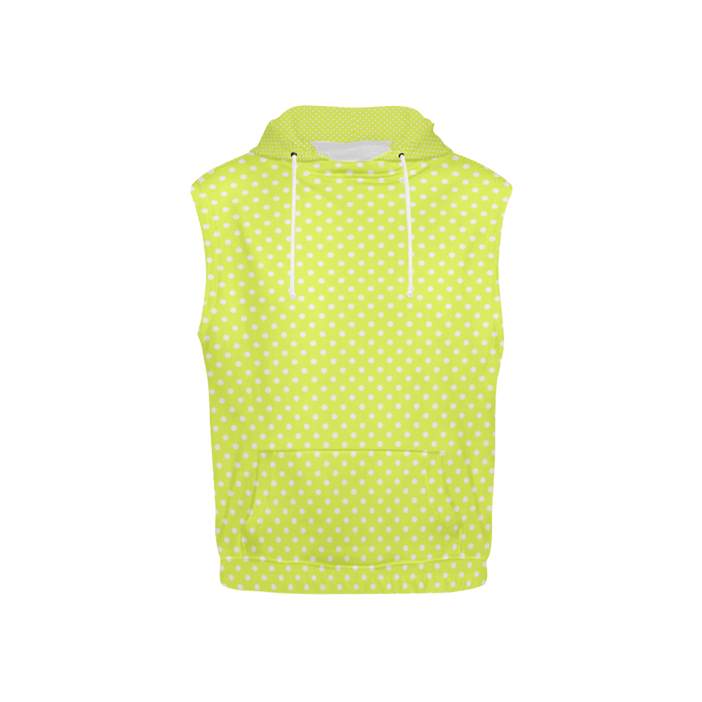 Yellow polka dots All Over Print Sleeveless Hoodie for Kid (Model H15)