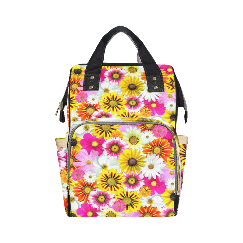 Spring Time Flowers 1 Multi-Function Diaper Backpack/Diaper Bag (Model 1688)