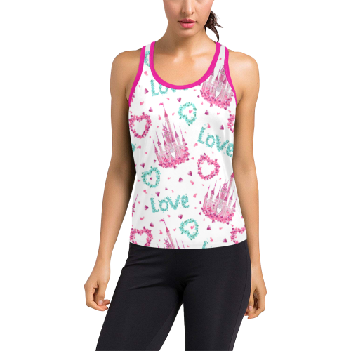 mickeylovepink Women's Racerback Tank Top (Model T60)