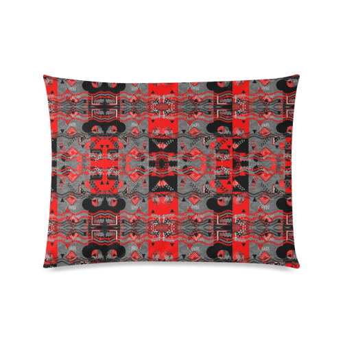 Retro red and black geometric design by FlipStylez Designs Custom Zippered Pillow Case 20"x26"(Twin Sides)