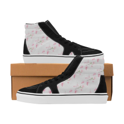 Pattern Orchidées Women's High Top Skateboarding Shoes/Large (Model E001-1)