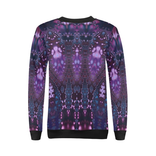 Sweet Purple Night Puiseux All Over Print Crewneck Sweatshirt for Women (Model H18)