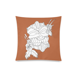 Color Me Tiki Mask Rust Custom Zippered Pillow Case 20"x20"(Twin Sides)