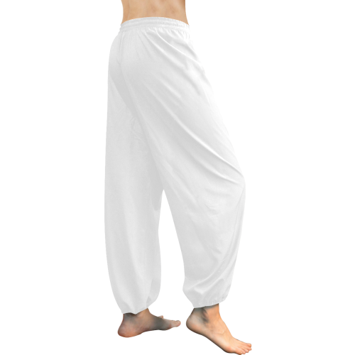 Ethereal Easter Lily White Solid Color Women's All Over Print Harem Pants (Model L18)