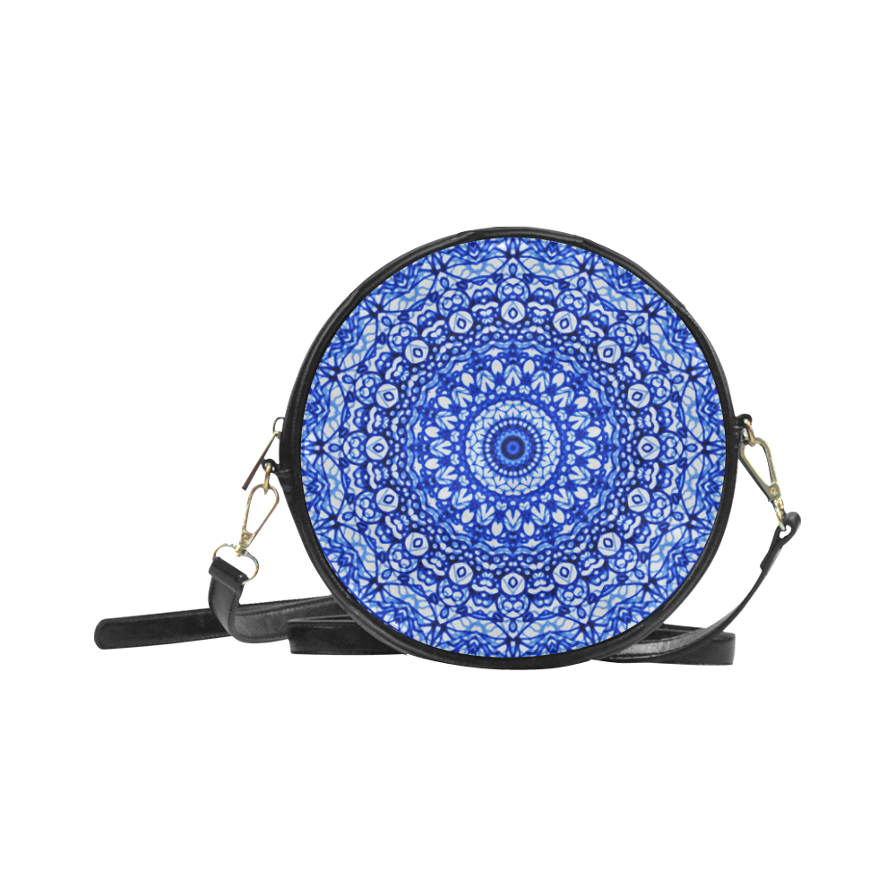 Blue Mandala Mehndi Style G403 Round Sling Bag (Model 1647)