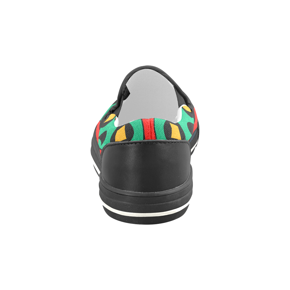 African Scary Tribal Slip-on Canvas Shoes for Kid (Model 019)