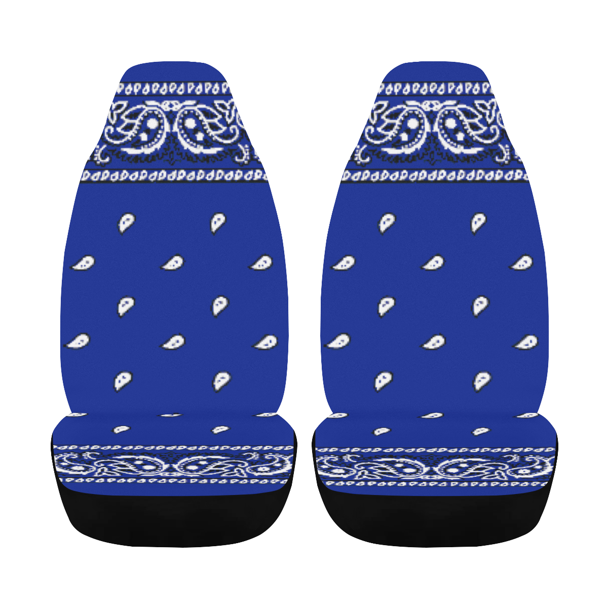 KERCHIEF PATTERN BLUE Car Seat Cover Airbag Compatible (Set of 2)