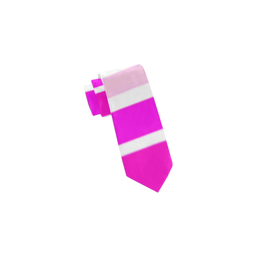 Summer Pinks Stripes Classic Necktie (Two Sides)
