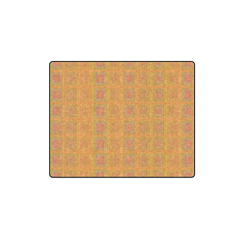 Golden pink multicolored multiple squares Blanket 40"x50"
