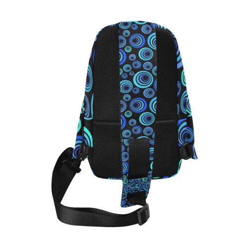 Retro Psychedelic Pretty Blue Pattern Chest Bag (Model 1678)