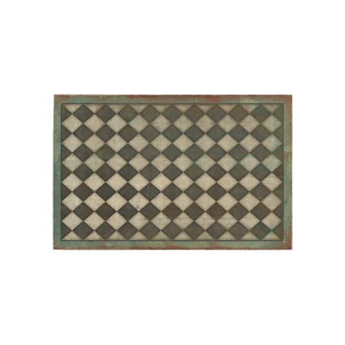 Ayumi Vintage Brown, Green Diamonds Area Rug 5'x3'3''