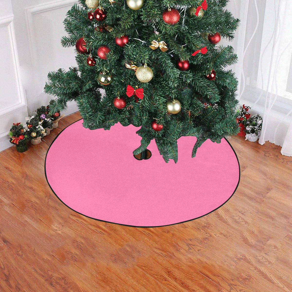 color French pink Christmas Tree Skirt 47" x 47"