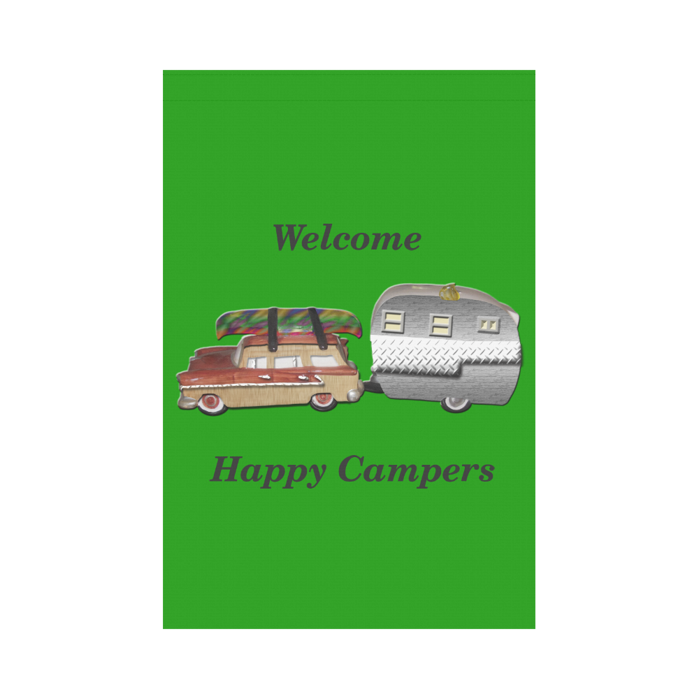 Retro Car Camper Garden Flag 12‘’x18‘’（Without Flagpole）