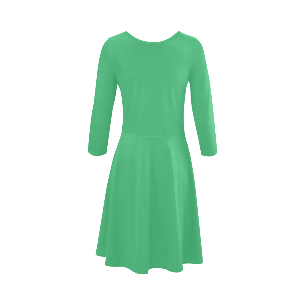 color medium sea green 3/4 Sleeve Sundress (D23)