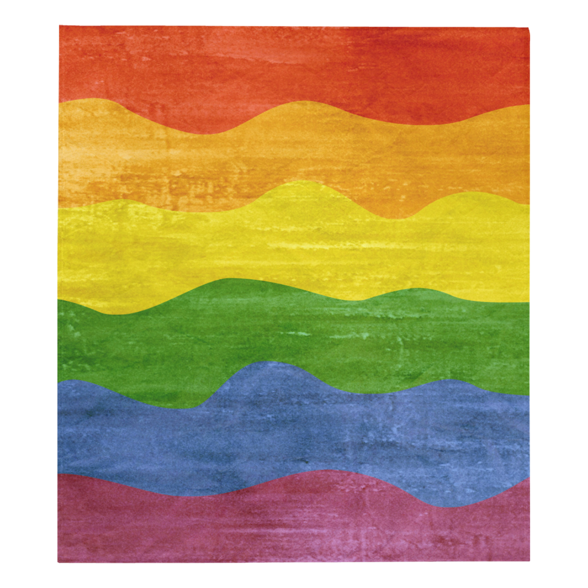 Gay Pride - Rainbow Flag Waves Stripes 3 Quilt 70"x80"