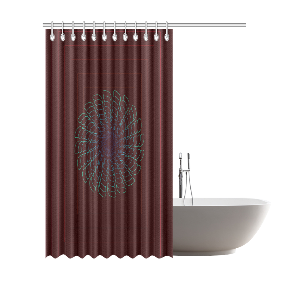 Tirquise flower on chocholate brown Shower Curtain 72"x84"