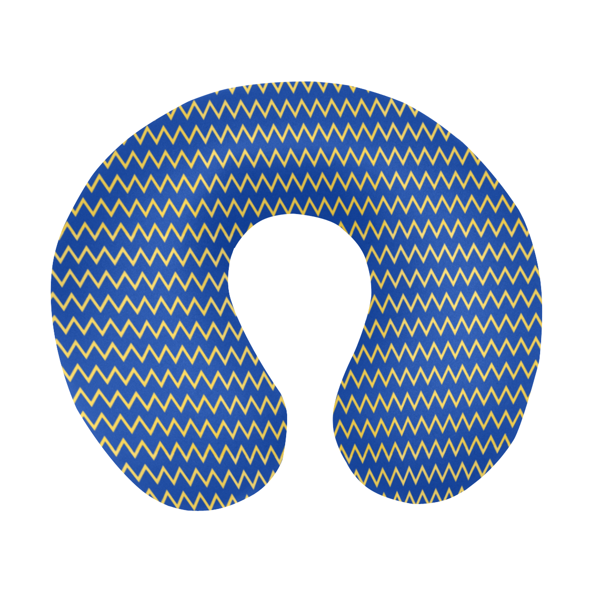 Chevron Jaune/Bleu U-Shape Travel Pillow