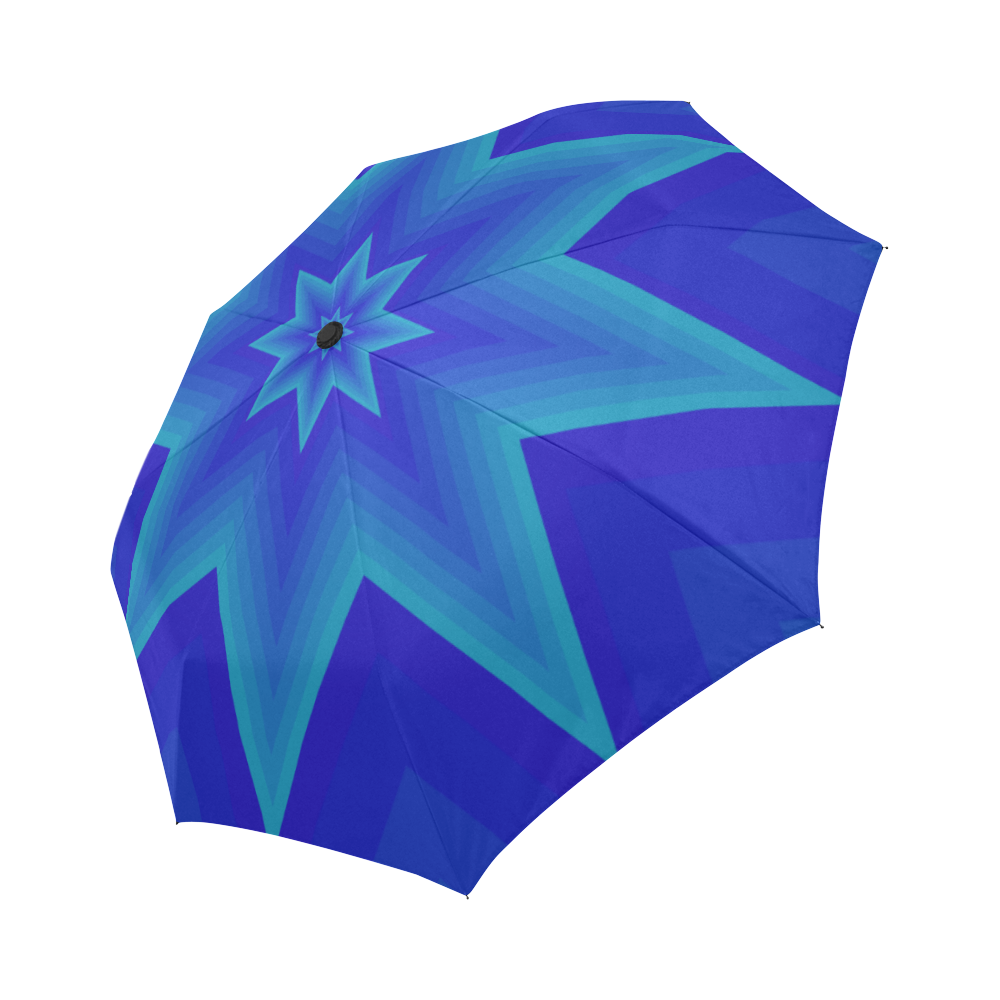 Royal blue mystic star Auto-Foldable Umbrella (Model U04)