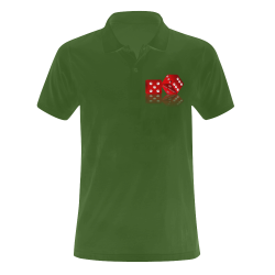 Las Vegas Craps Dice on Green Men's Polo Shirt (Model T24)