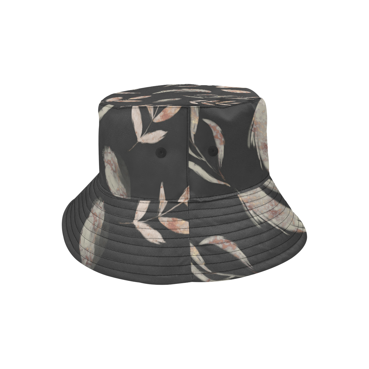 Dark Leaves All Over Print Bucket Hat for Men