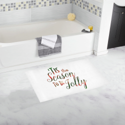 Christmas 'Tis The Season on White Bath Rug 16''x 28''
