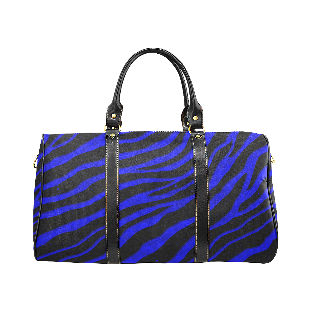 Ripped SpaceTime Stripes - Blue New Waterproof Travel Bag/Large (Model 1639)