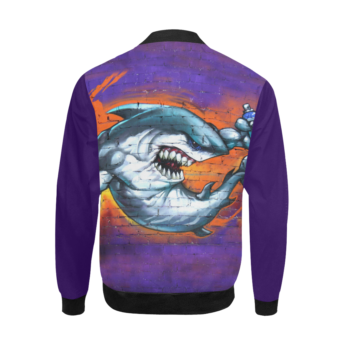 Graffiti Shark (Vest Style) All Over Print Bomber Jacket for Men (Model H31)