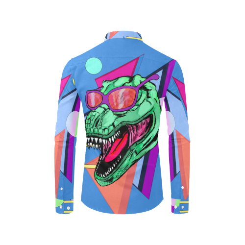 90's Dino Men's All Over Print Casual Dress Shirt (Model T61)