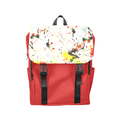 Yellow & Black Paint Splatter (Red) Casual Shoulders Backpack (Model 1623)