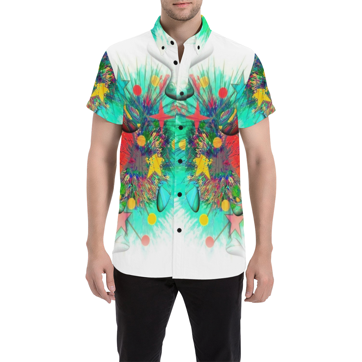 Drops Popart by Nico Bielow Men's All Over Print Short Sleeve Shirt (Model T53)
