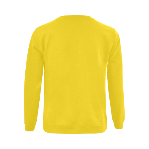 Pretty Peacock Yellow Gildan Crewneck Sweatshirt(NEW) (Model H01)