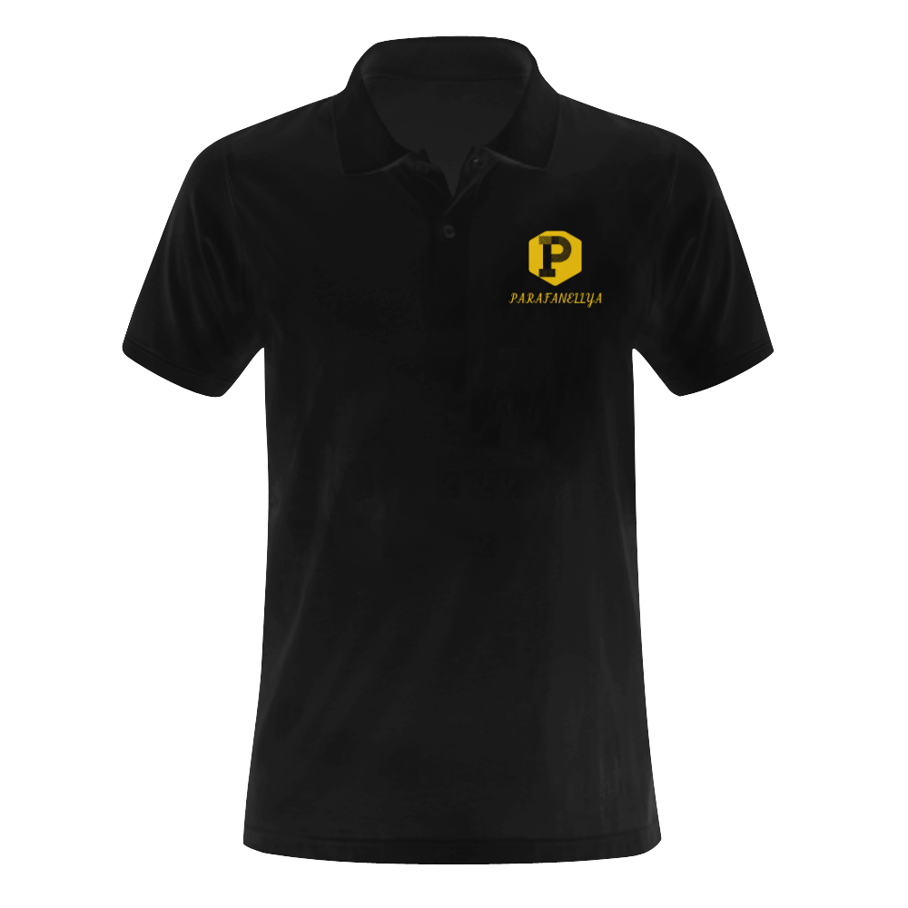 Parafanellya Black & Yellow Print Polo Men's Polo Shirt (Model T24)