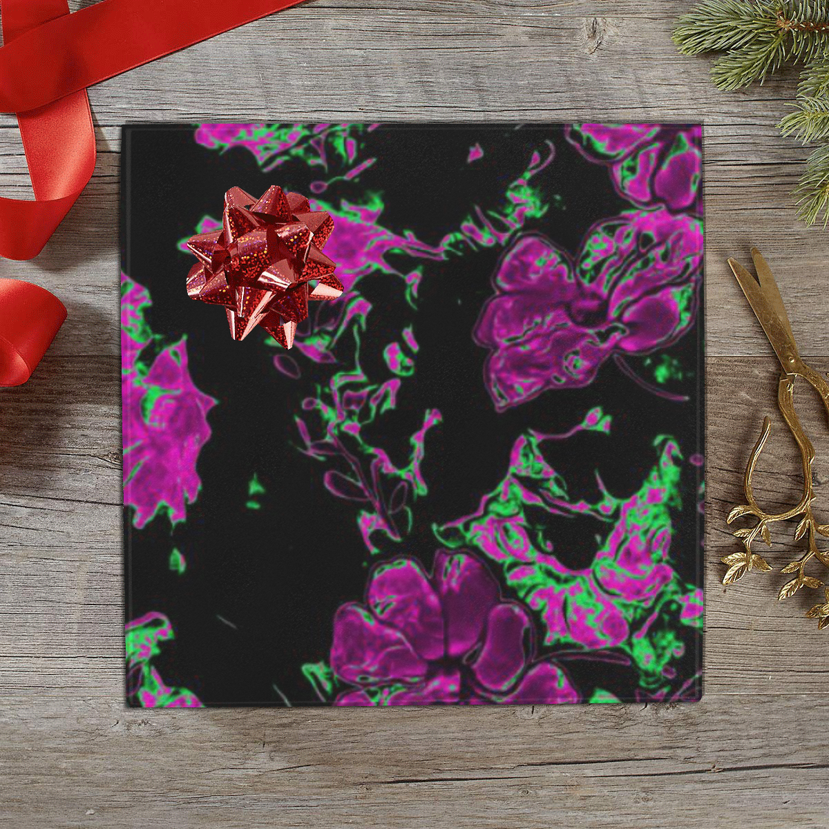 floral dreams 12 A by JamColors Gift Wrapping Paper 58"x 23" (2 Rolls)