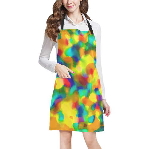 Colorful watercolors texture All Over Print Apron