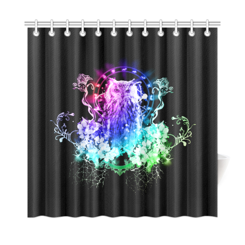 Colorful owl Shower Curtain 72"x72"