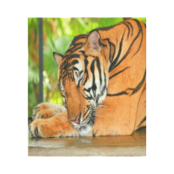 Sleeping Tiger Cotton Linen Wall Tapestry 51"x 60"