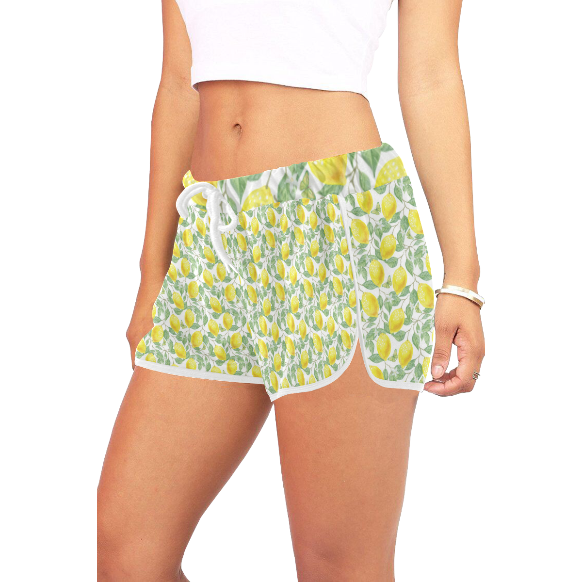 Lemons And Butterfly Women's All Over Print Relaxed Shorts (Model L19)