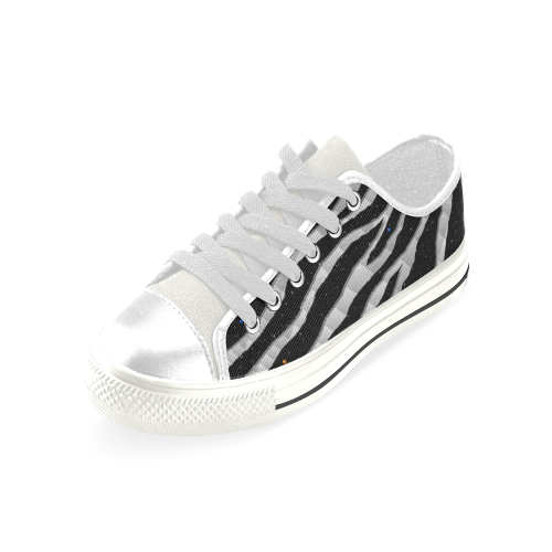 Ripped SpaceTime Stripes - White Men's Classic Canvas Shoes (Model 018)