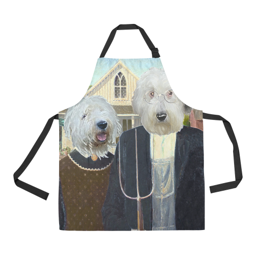 American Gothic Sheepies All Over Print Apron