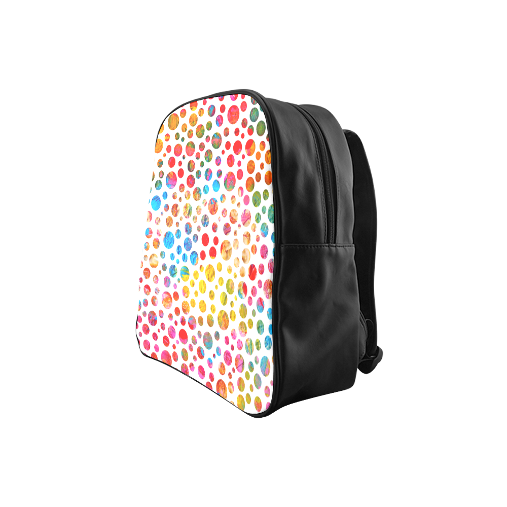 Colorful Balls Polka Dots Design School Backpack (Model 1601)(Small)