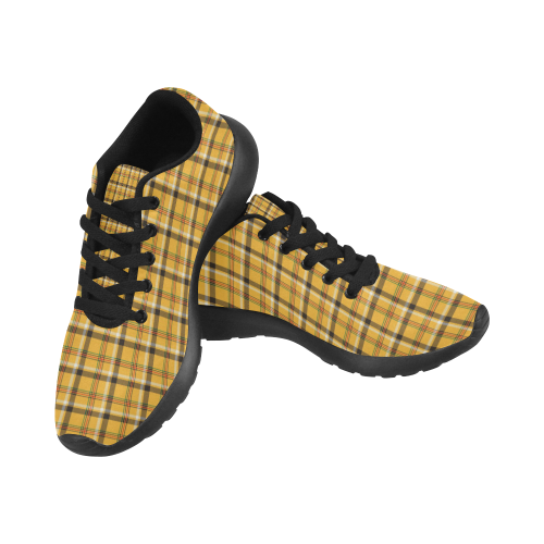 Yellow Tartan (Plaid) Women’s Running Shoes (Model 020)