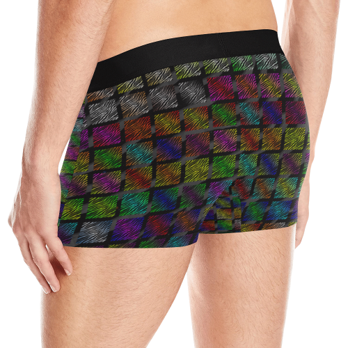 Ripped SpaceTime Stripes Collection Men's All Over Print Boxer Briefs (Model L10)