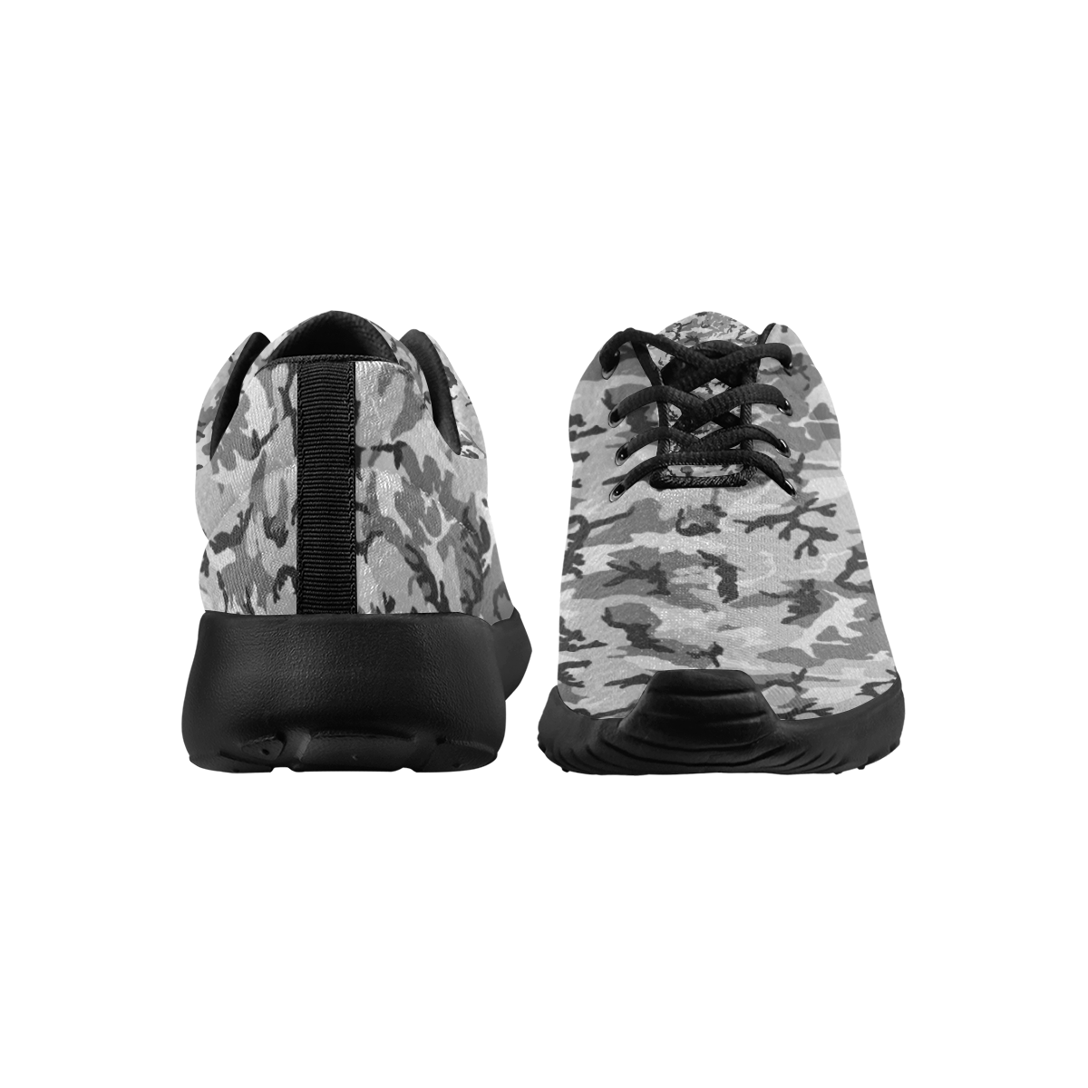 Woodland Urban City Black/Gray Camouflage Women's Athletic Shoes (Model 0200)
