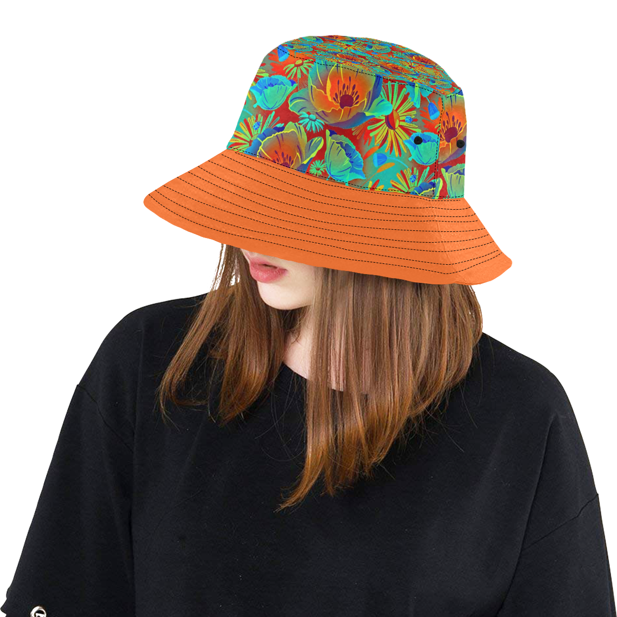 bright tropical floral All Over Print Bucket Hat