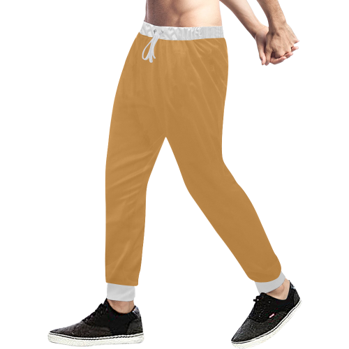 color butterscotch Men's All Over Print Sweatpants (Model L11)
